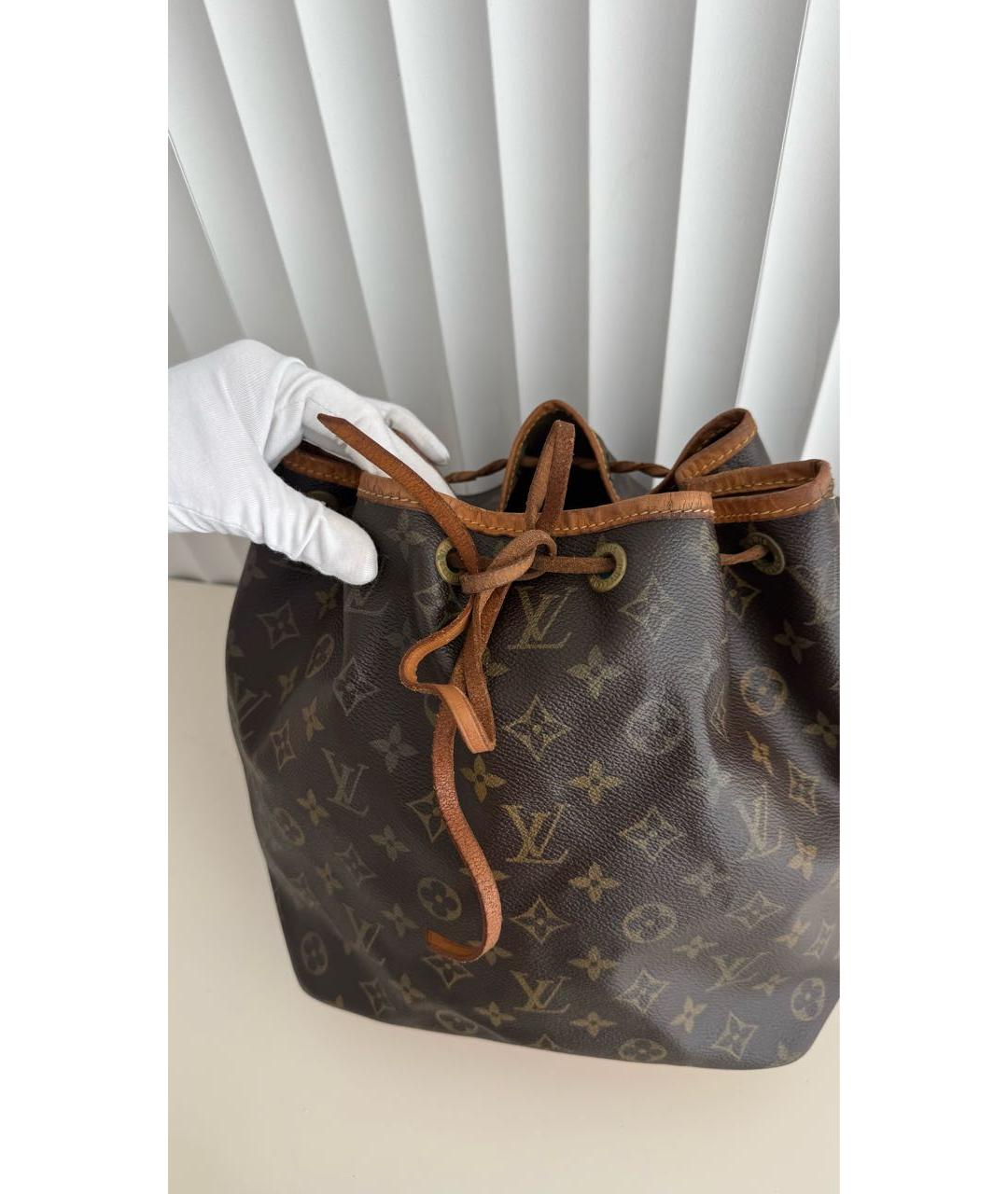 LOUIS VUITTON Коричневая кожаная сумка через плечо, фото 8