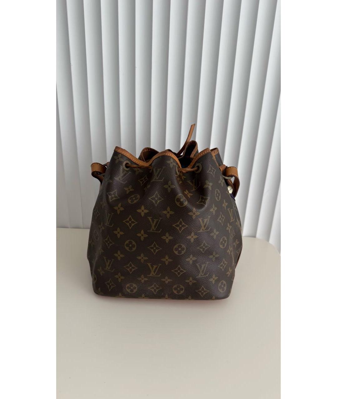LOUIS VUITTON Коричневая кожаная сумка через плечо, фото 3