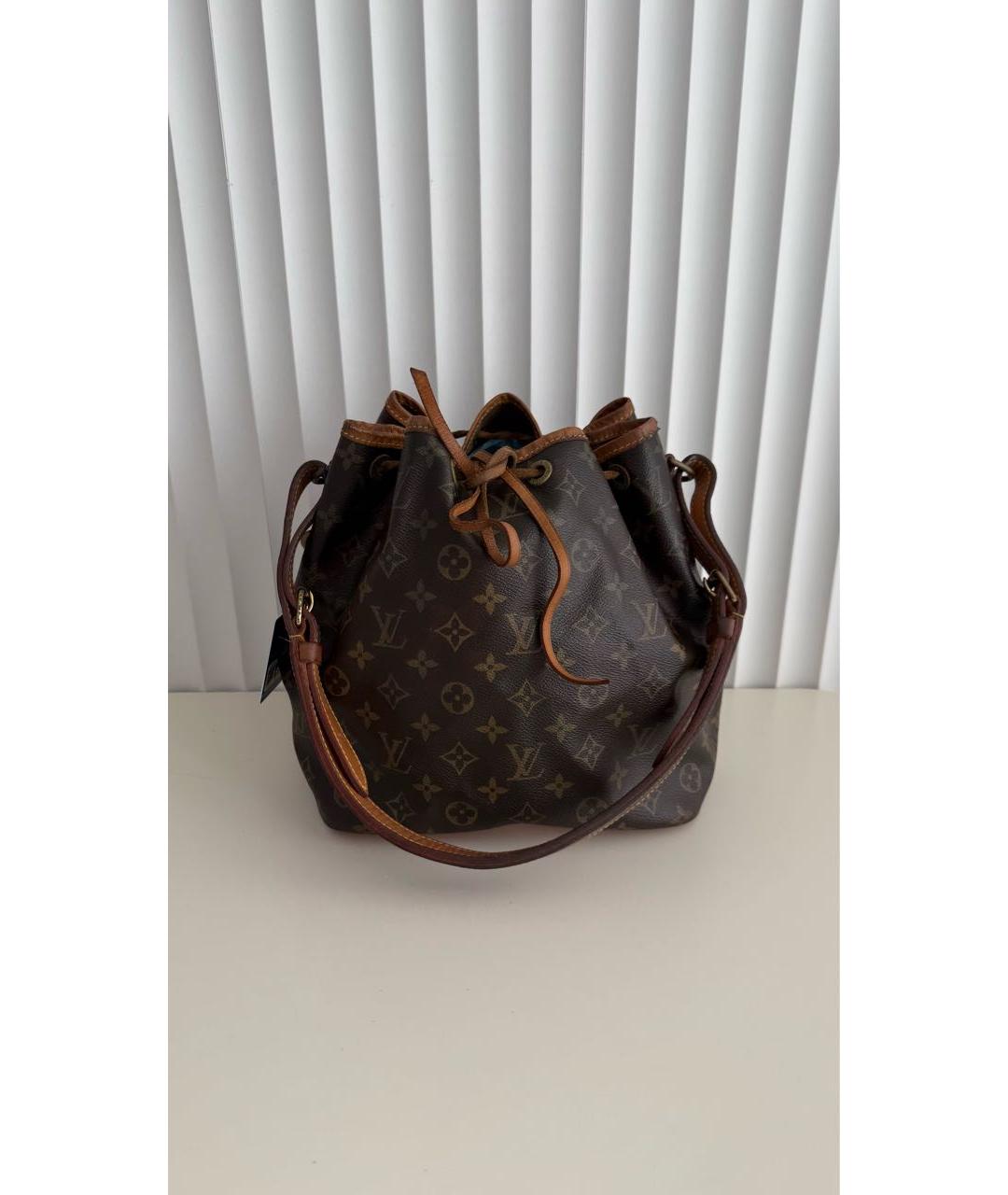 LOUIS VUITTON Коричневая кожаная сумка через плечо, фото 9