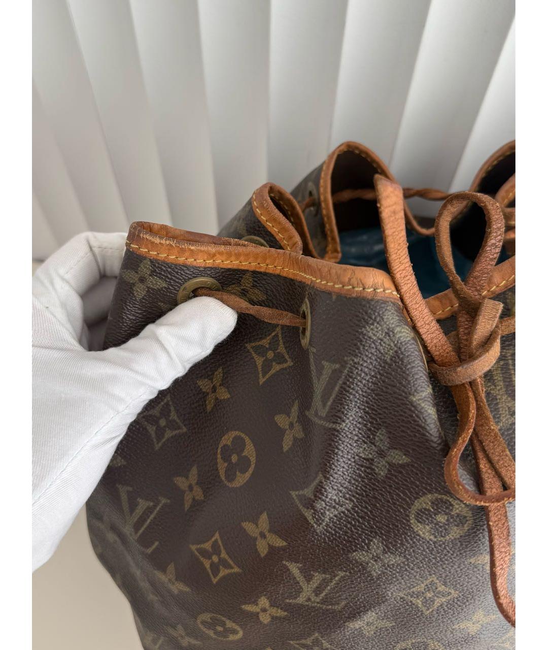 LOUIS VUITTON Коричневая кожаная сумка через плечо, фото 6