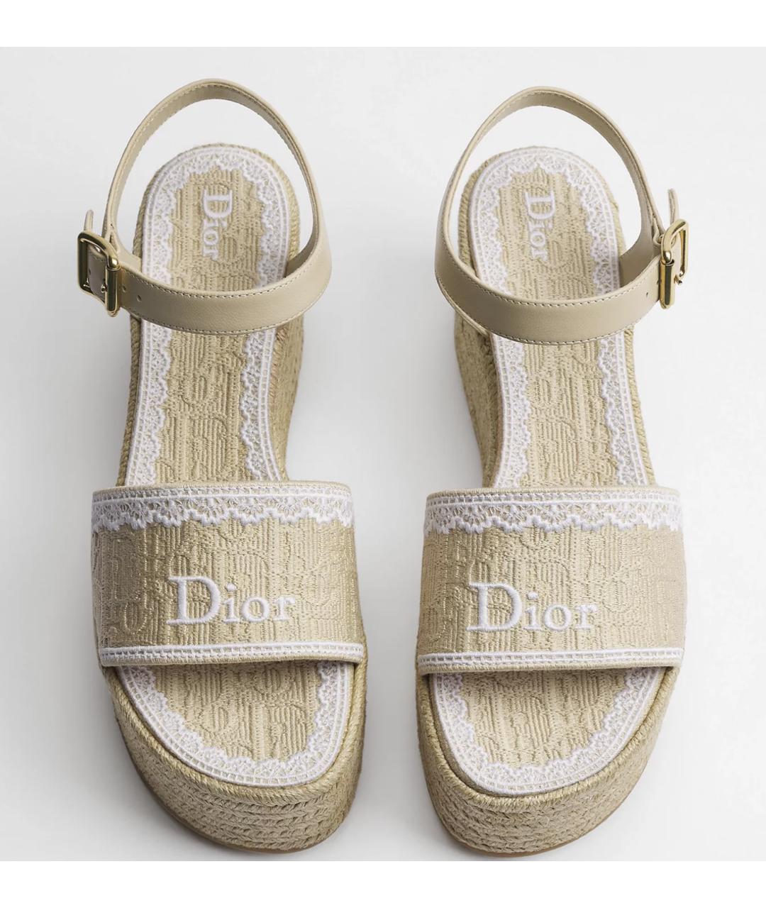 CHRISTIAN DIOR Бежевые сандалии, фото 4