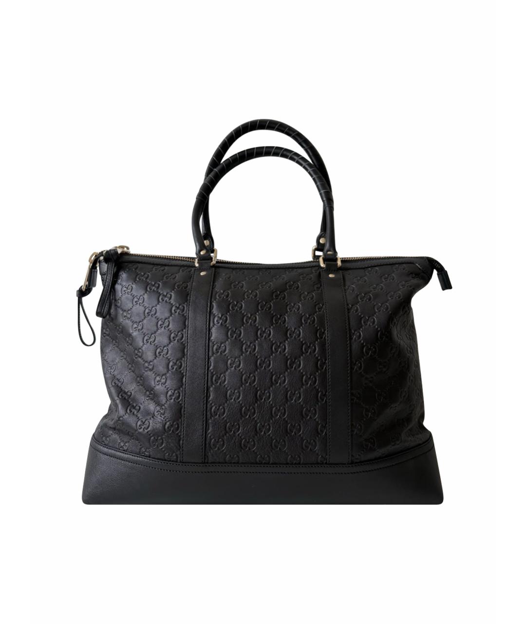 GUCCI Черная кожаная сумка тоут, фото 1