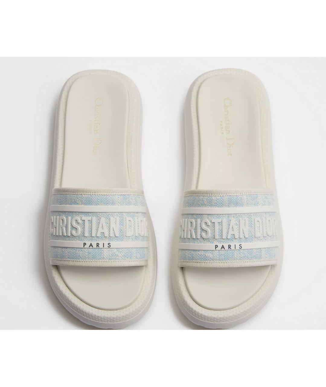 CHRISTIAN DIOR Голубые шлепанцы, фото 4