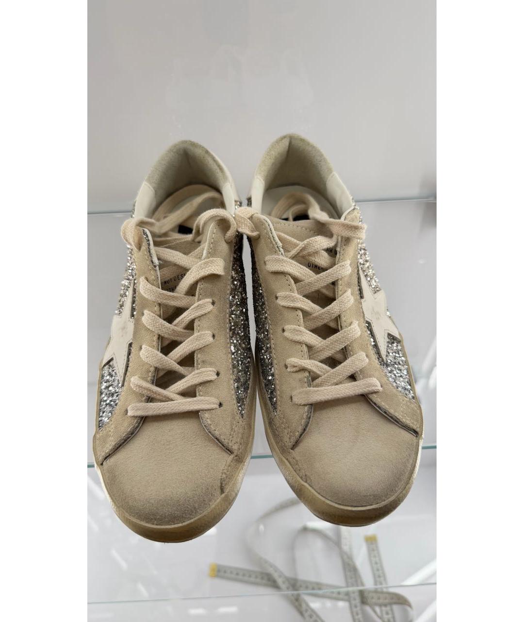 GOLDEN GOOSE Бежевые кожаные кеды, фото 2