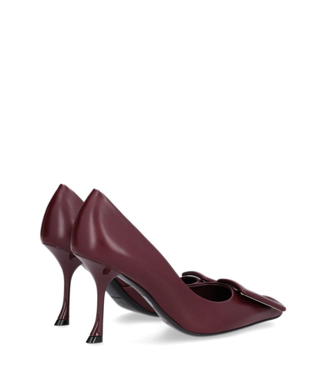 ROGER VIVIER Бордовые кожаные туфли, фото 3