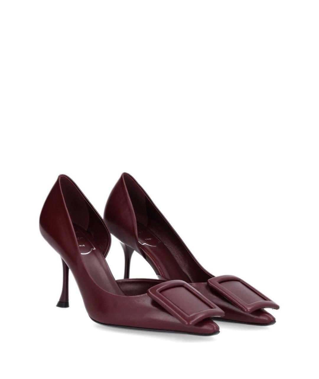 ROGER VIVIER Бордовые кожаные туфли, фото 2