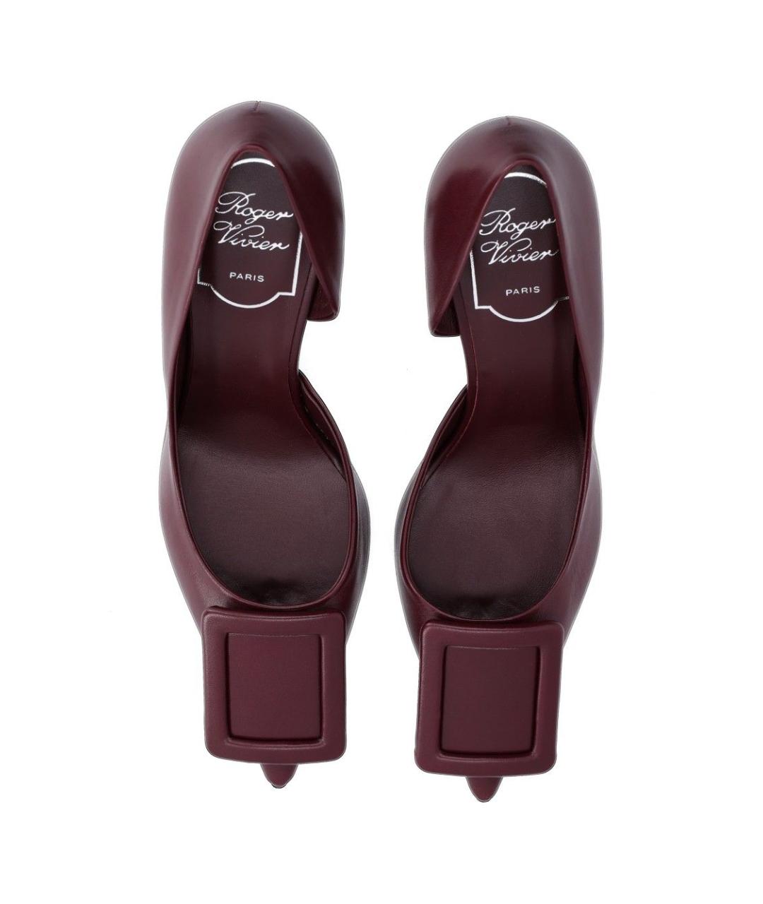 ROGER VIVIER Бордовые кожаные туфли, фото 4