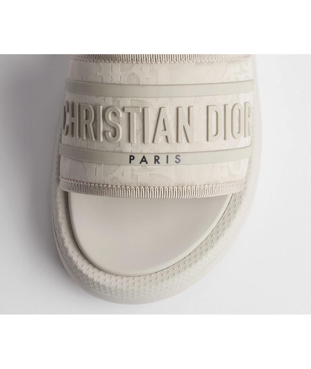 CHRISTIAN DIOR Бежевые шлепанцы, фото 2