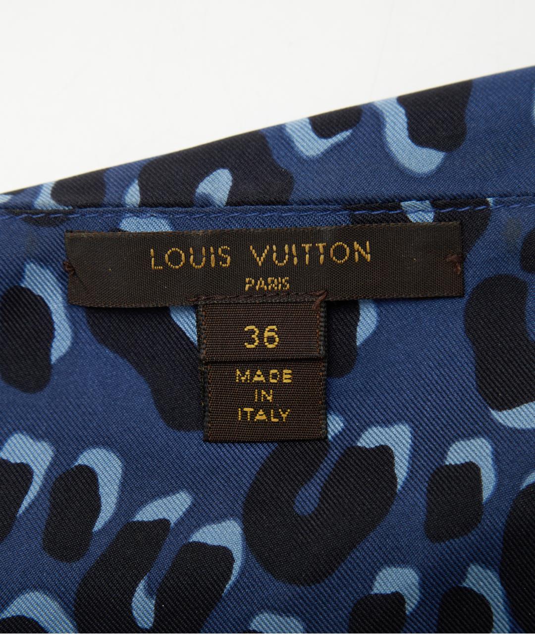 LOUIS VUITTON Синее шелковое повседневное платье, фото 4