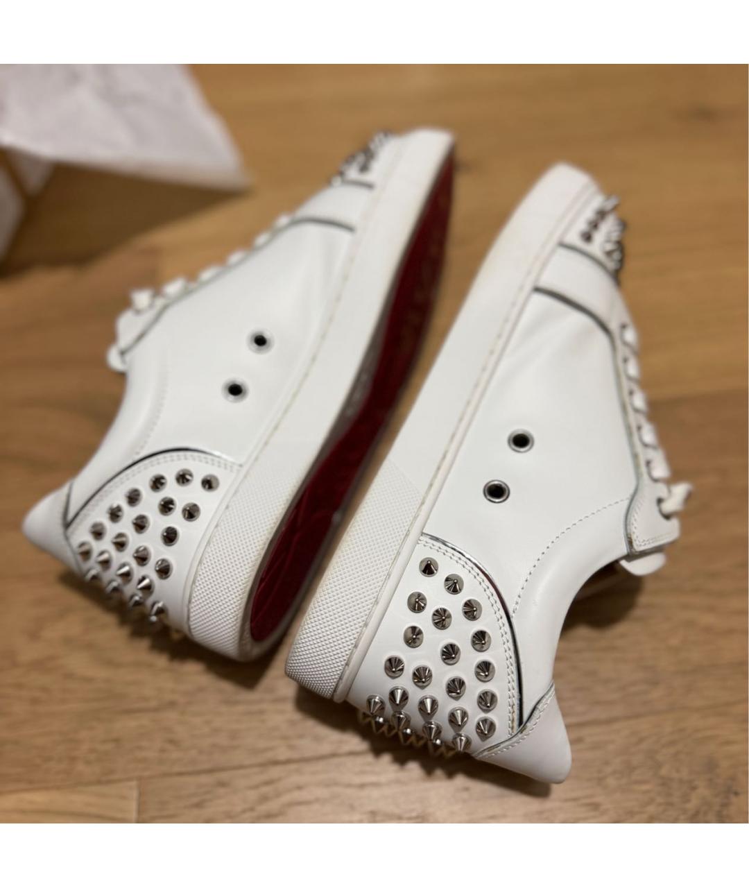 CHRISTIAN LOUBOUTIN Белые кожаные кеды, фото 8
