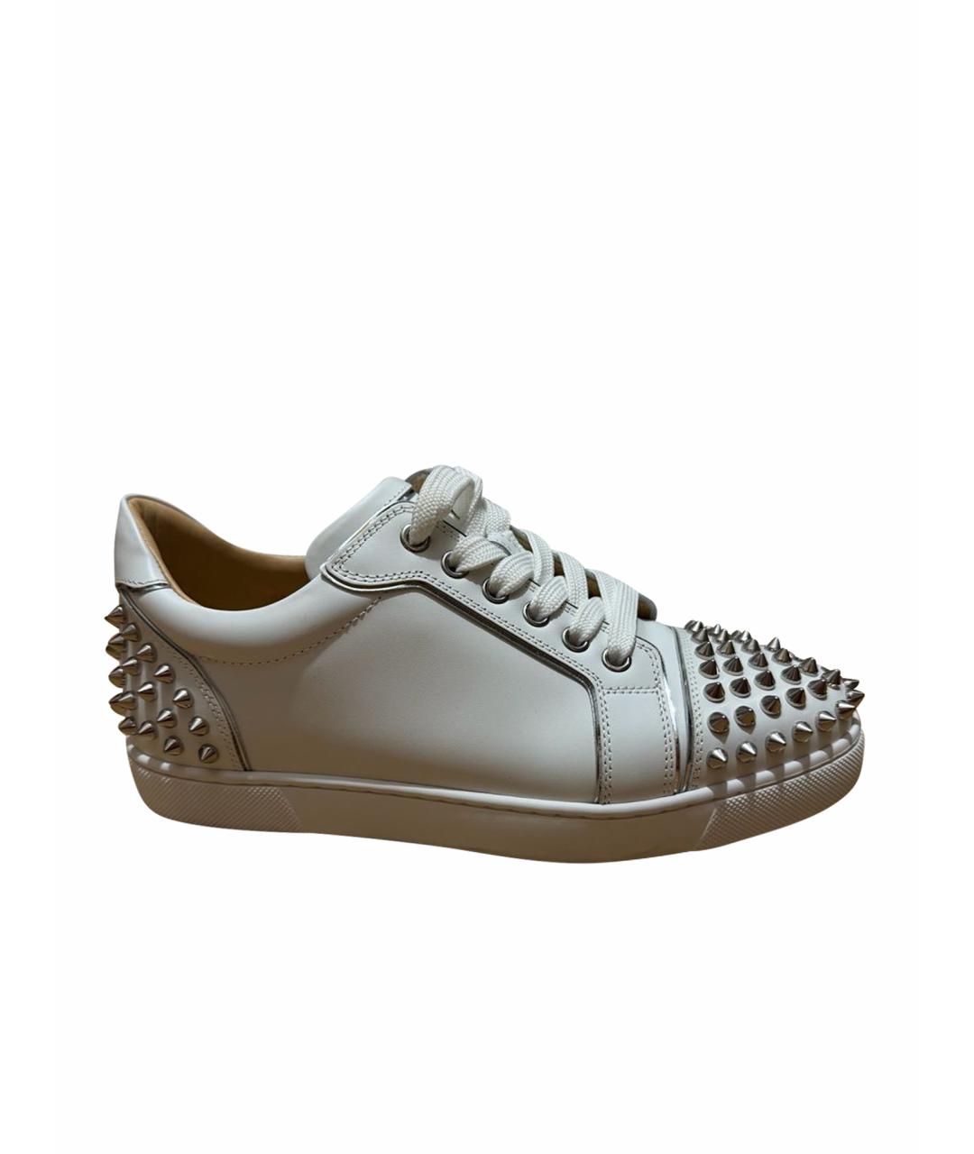 CHRISTIAN LOUBOUTIN Белые кожаные кеды, фото 1