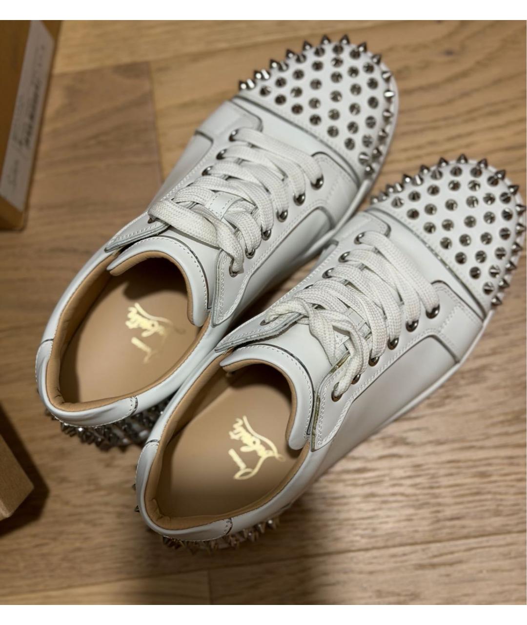 CHRISTIAN LOUBOUTIN Белые кожаные кеды, фото 4