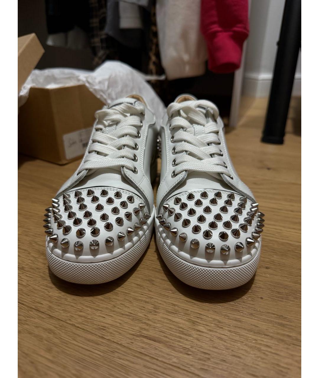 CHRISTIAN LOUBOUTIN Белые кожаные кеды, фото 3