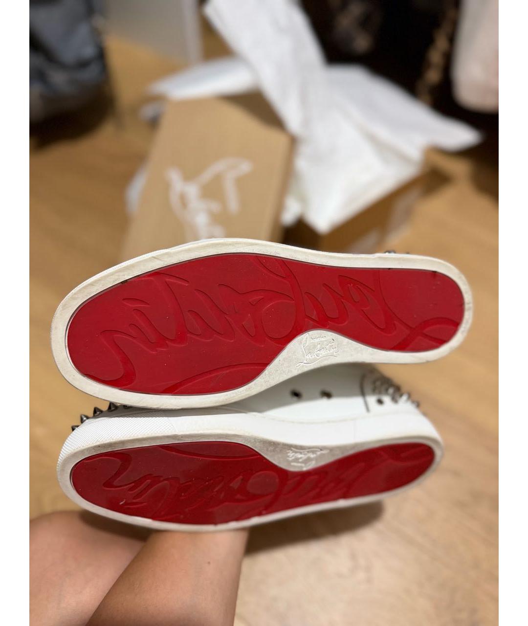 CHRISTIAN LOUBOUTIN Белые кожаные кеды, фото 5