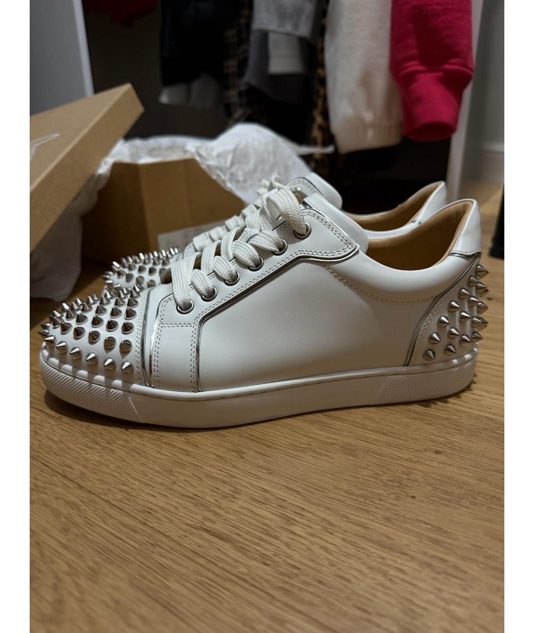 CHRISTIAN LOUBOUTIN Белые кожаные кеды, фото 9