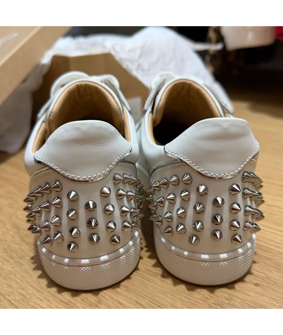 CHRISTIAN LOUBOUTIN Белые кожаные кеды, фото 7