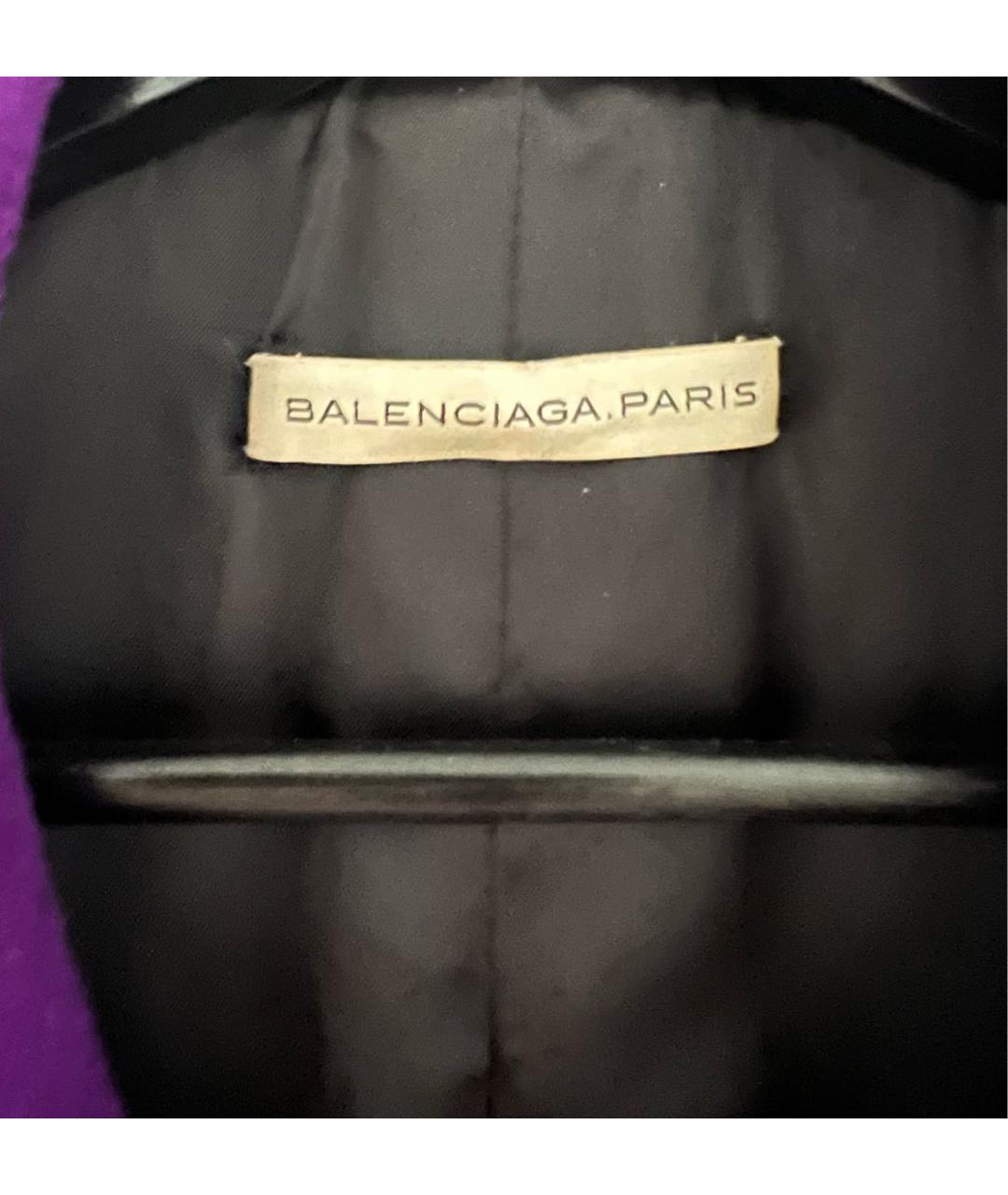 BALENCIAGA Фиолетовое шерстяное пальто, фото 3