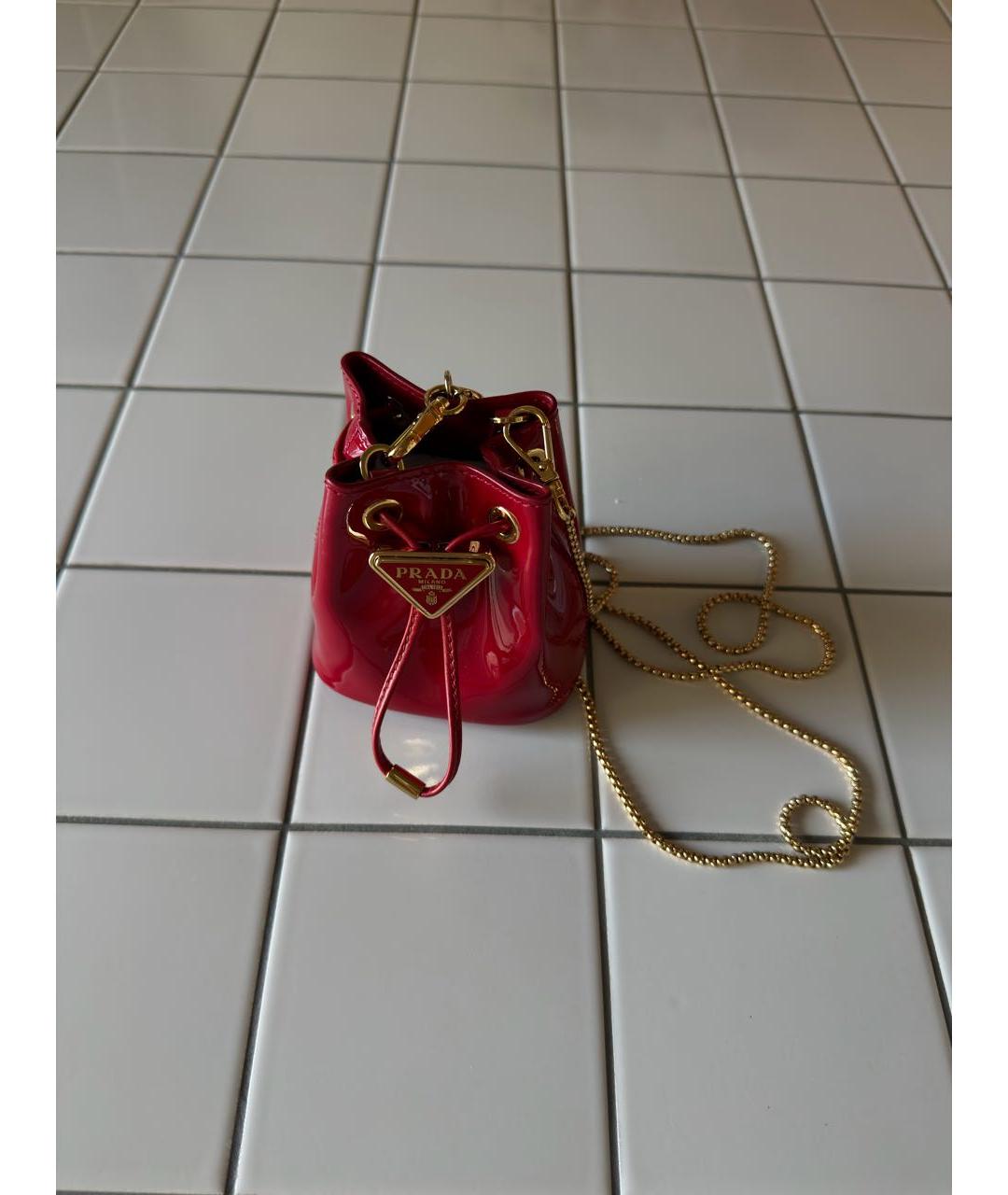 PRADA Красная сумка через плечо из лакированной кожи, фото 5