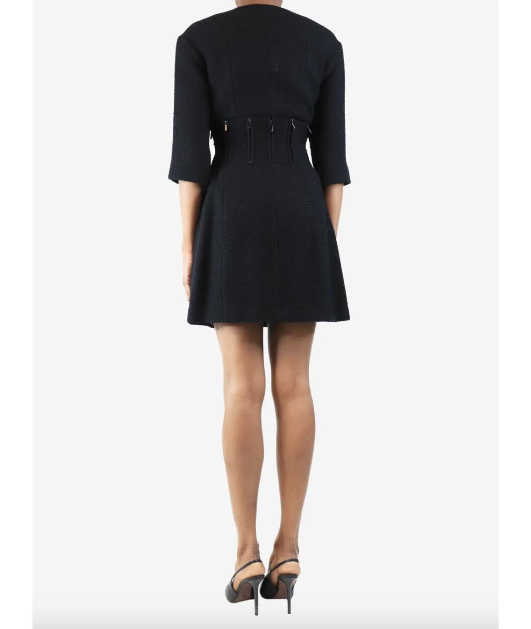 CHANEL Черное шерстяное коктейльное платье, фото 4