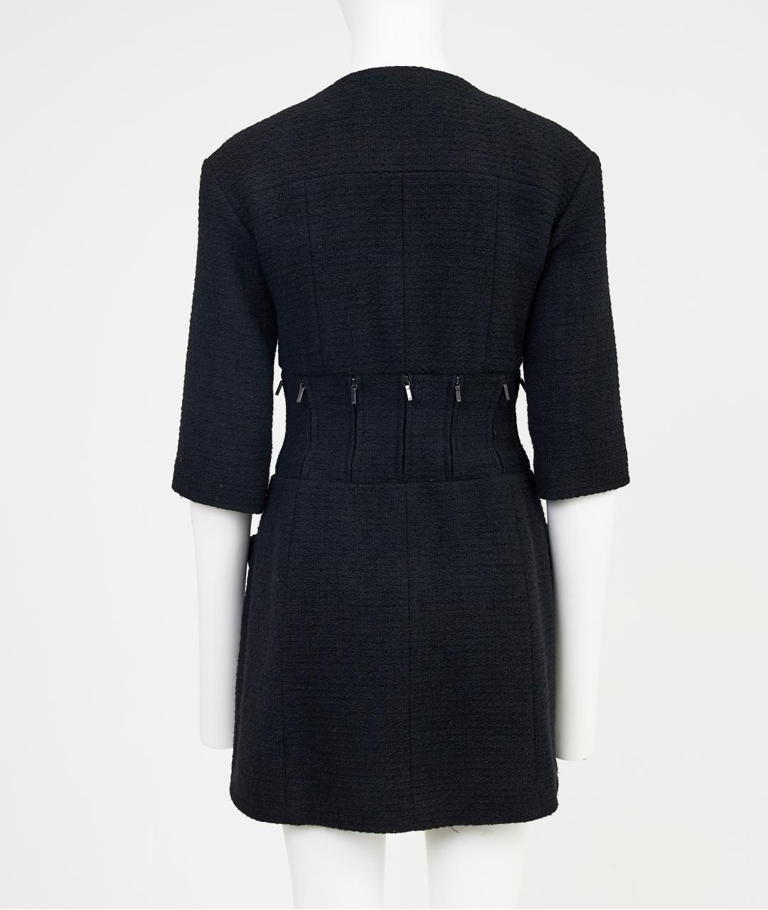CHANEL Черное шерстяное коктейльное платье, фото 2