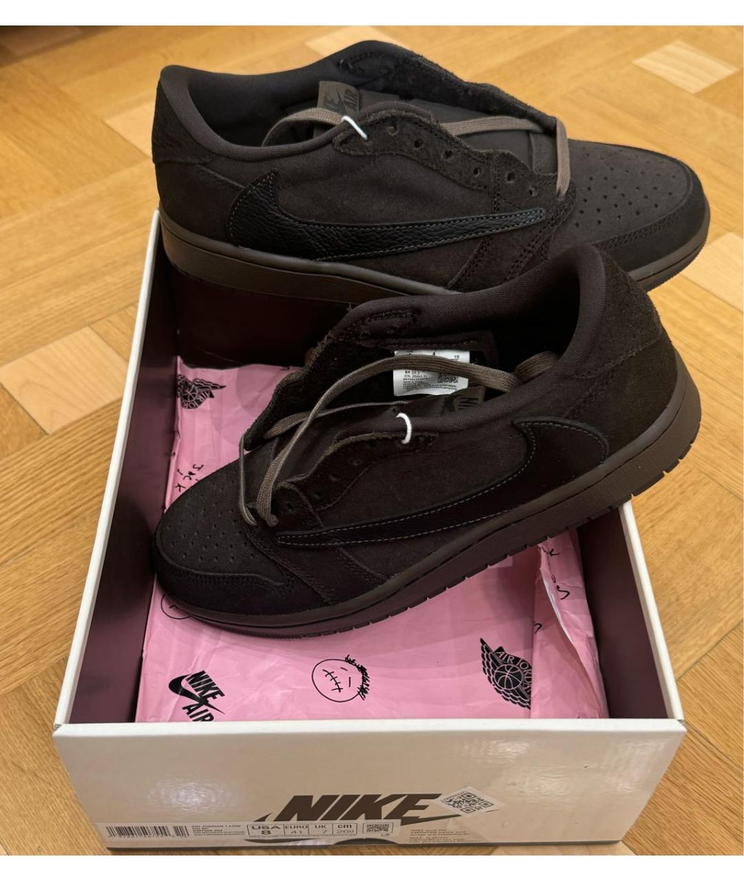 NIKE Коричневые замшевые низкие кроссовки / кеды, фото 5