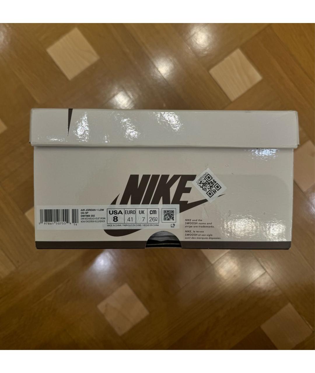 NIKE Коричневые замшевые низкие кроссовки / кеды, фото 6