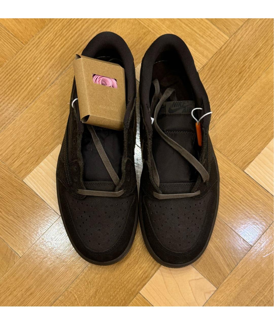 NIKE Коричневые замшевые низкие кроссовки / кеды, фото 2