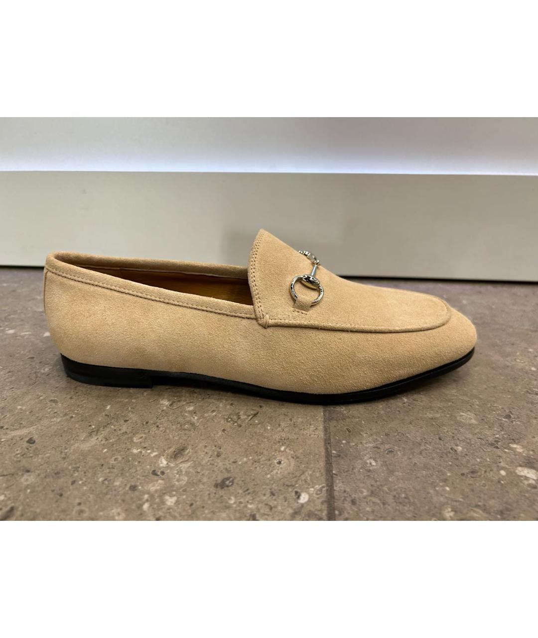 GUCCI Бежевые замшевые лоферы, фото 9
