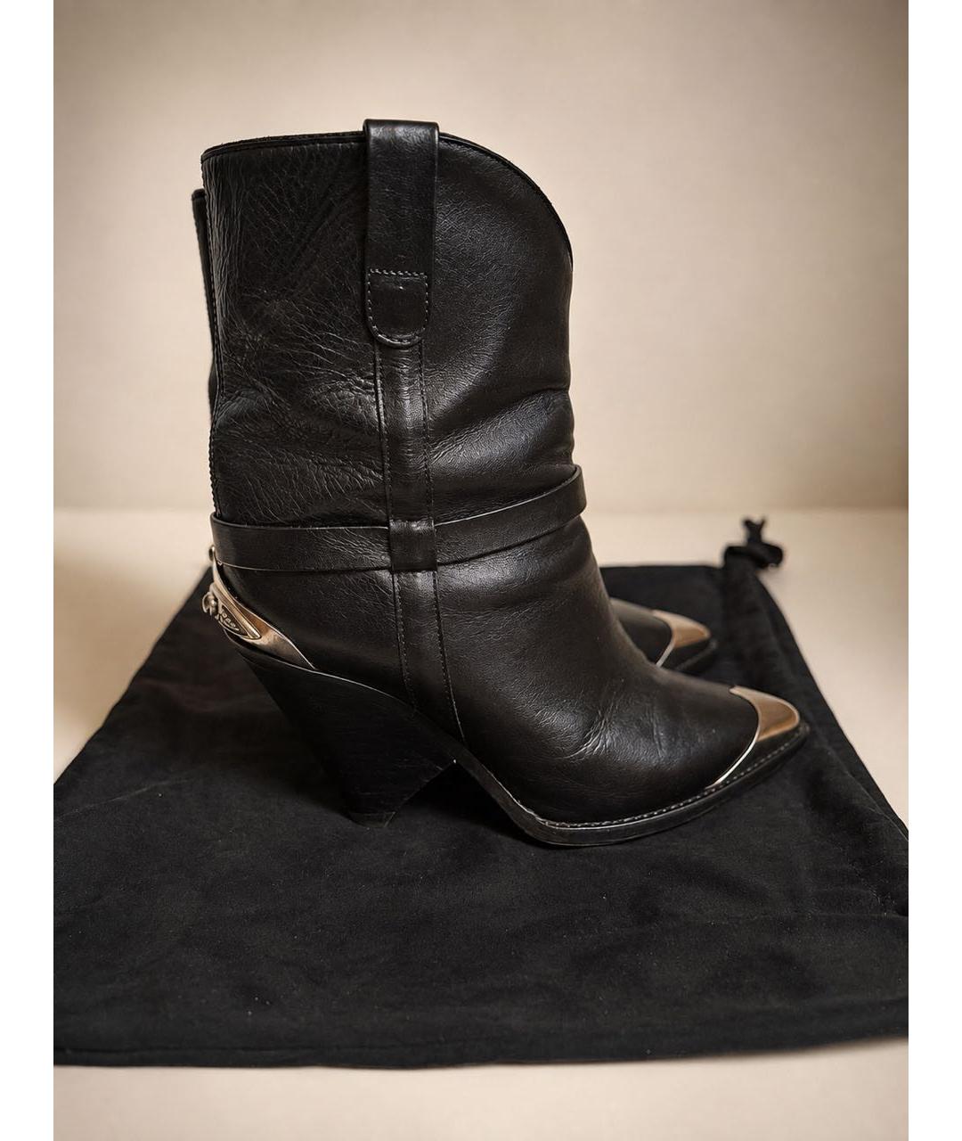 ISABEL MARANT Черные кожаные полусапоги, фото 5