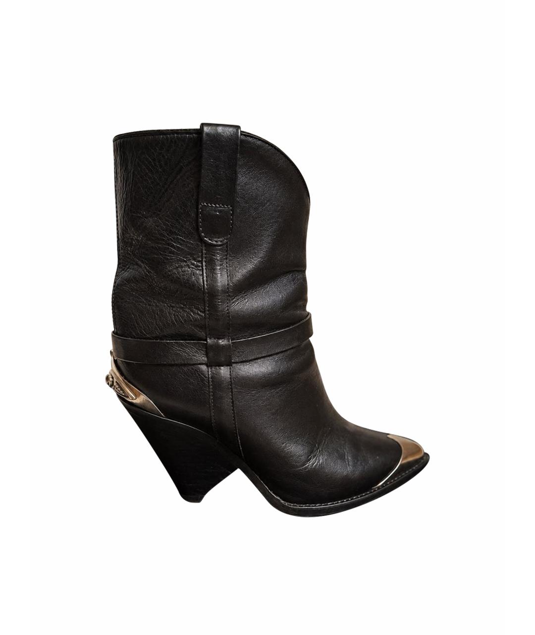 ISABEL MARANT Черные кожаные полусапоги, фото 1