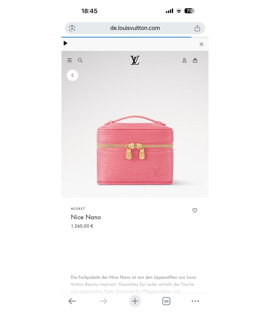 LOUIS VUITTON Розовая кожаная косметичка, фото 5