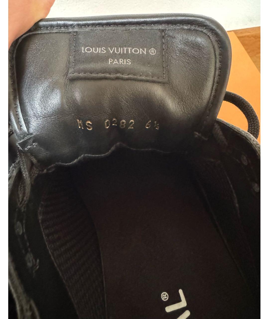 LOUIS VUITTON Черные кожаные низкие кроссовки / кеды, фото 5