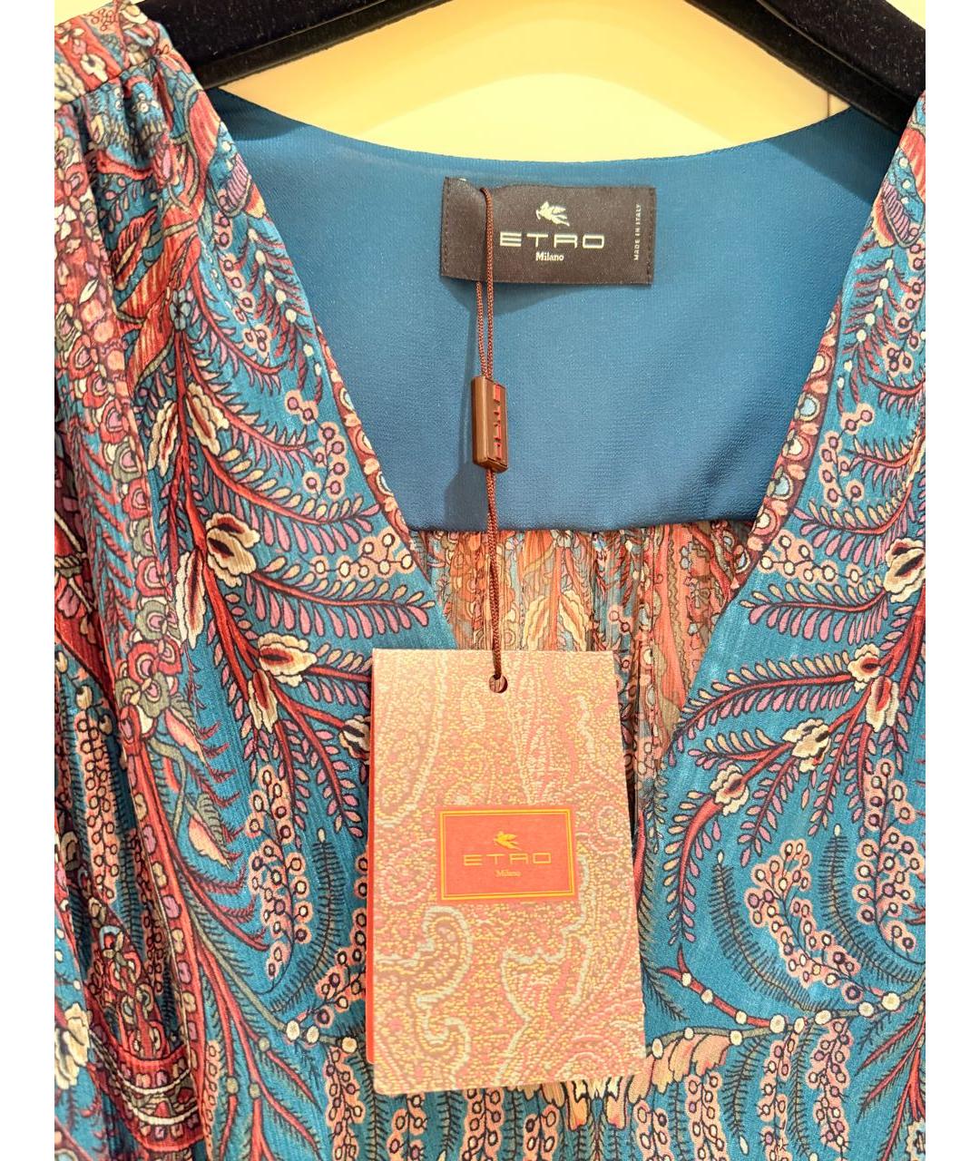 ETRO Мульти шелковое коктейльное платье, фото 5
