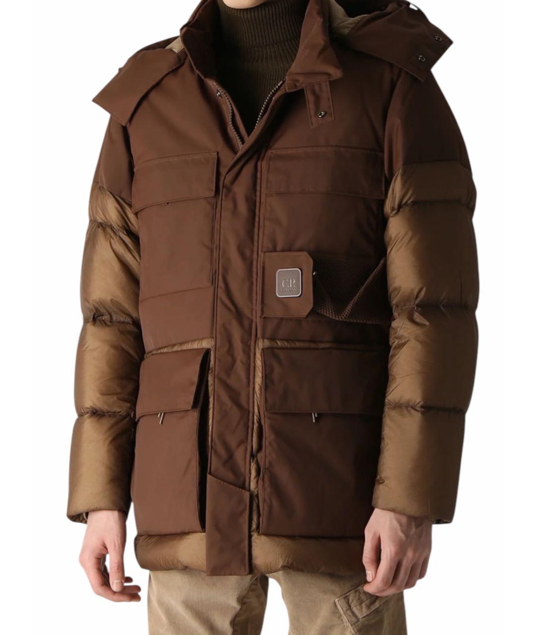 CP COMPANY Бежевый полиамидовый пуховик, фото 6