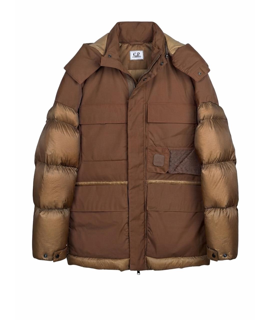 CP COMPANY Бежевый полиамидовый пуховик, фото 1