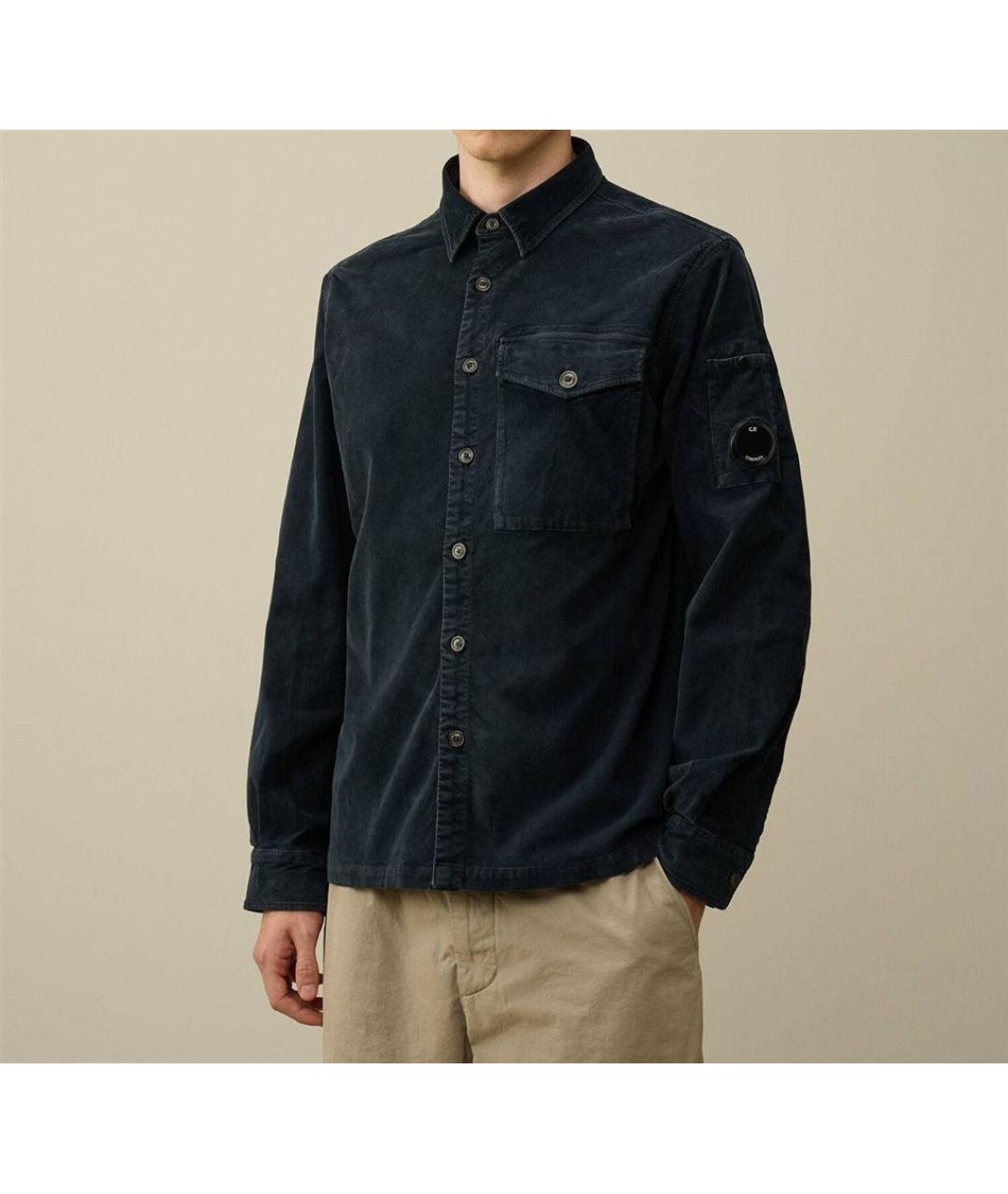 CP COMPANY Темно-синяя хлопковая кэжуал рубашка, фото 6