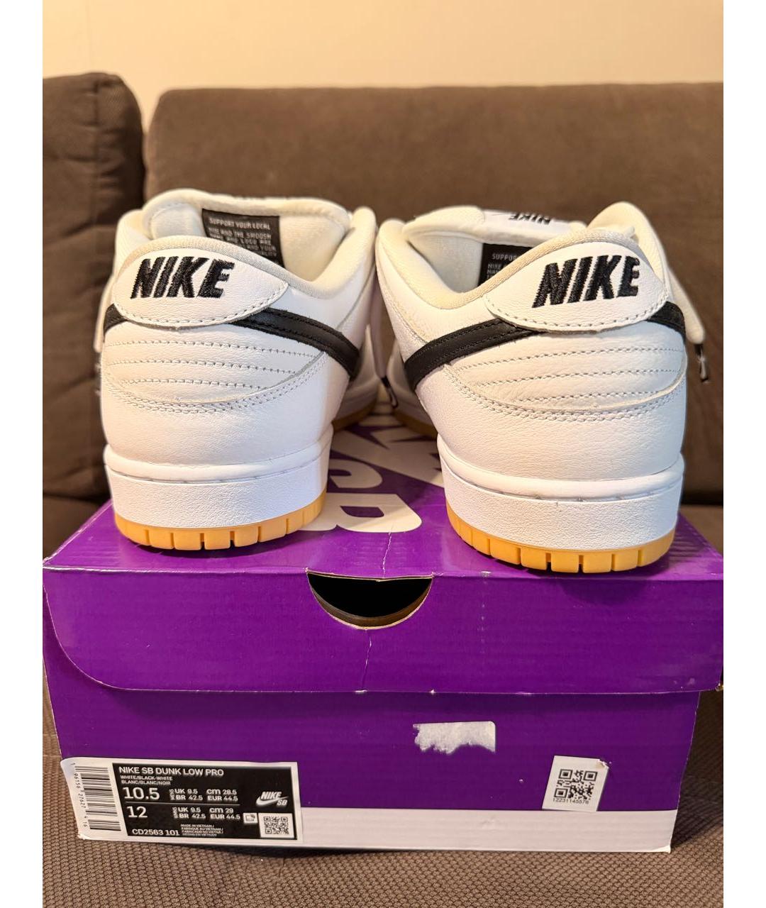 NIKE Белые кожаные низкие кроссовки / кеды, фото 5