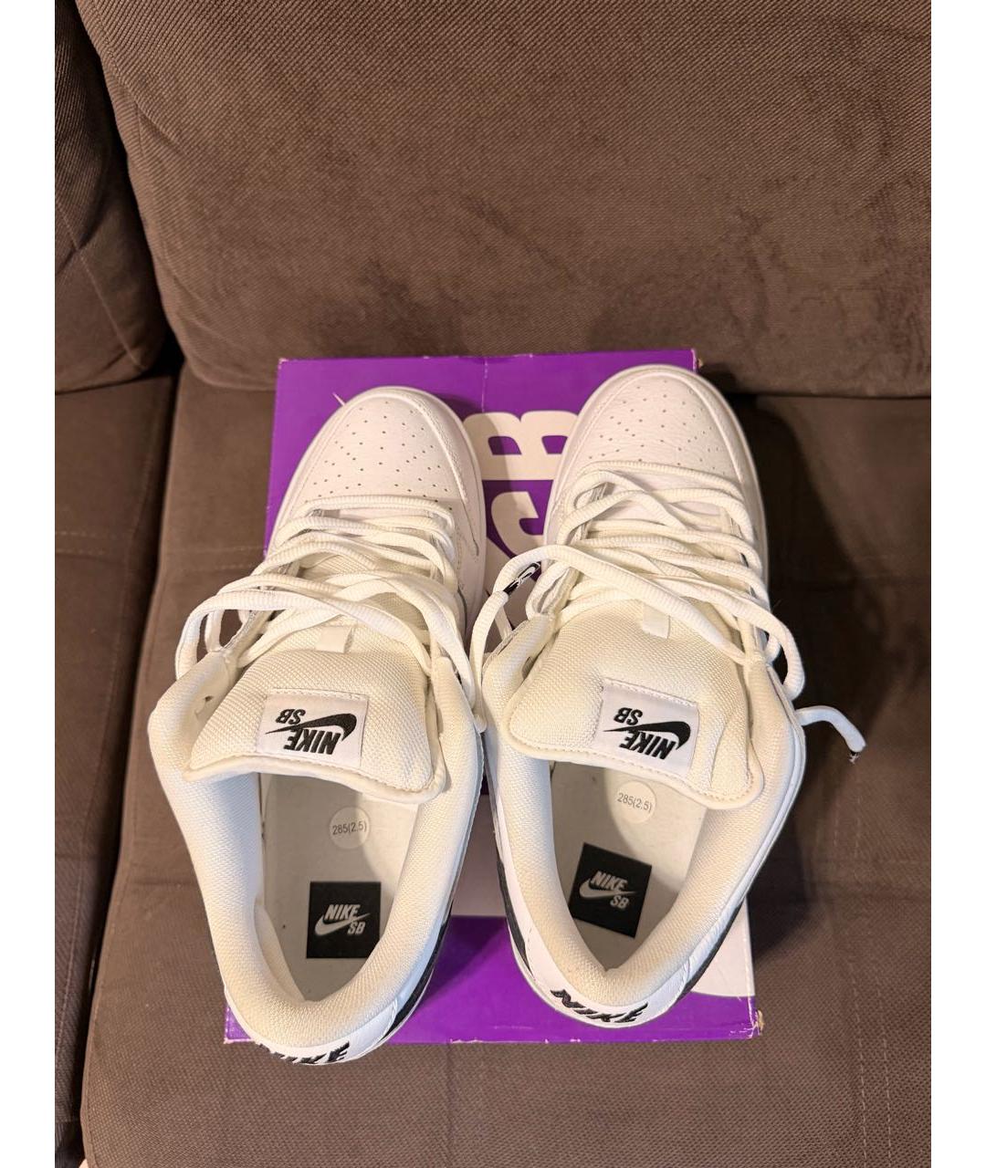 NIKE Белые кожаные низкие кроссовки / кеды, фото 4