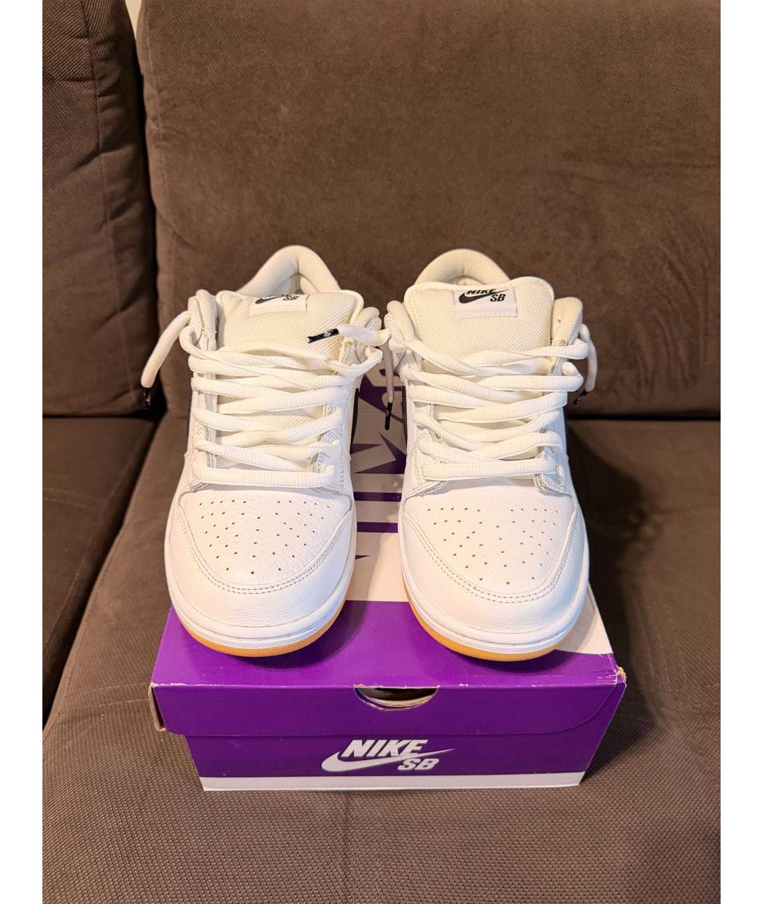 NIKE Белые кожаные низкие кроссовки / кеды, фото 3