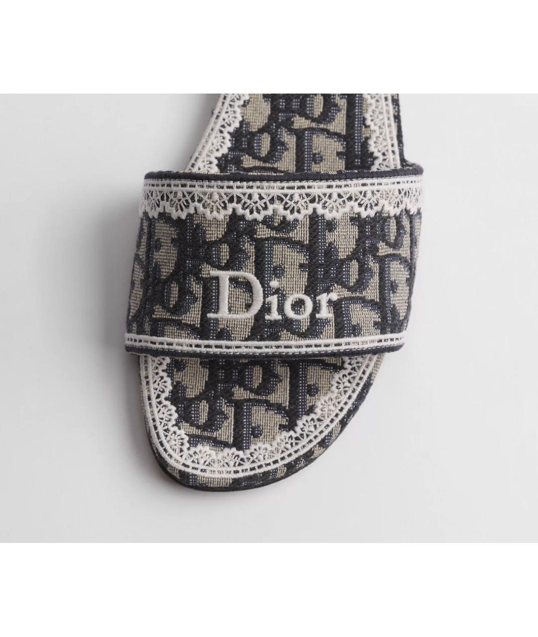 CHRISTIAN DIOR Серые шлепанцы, фото 3