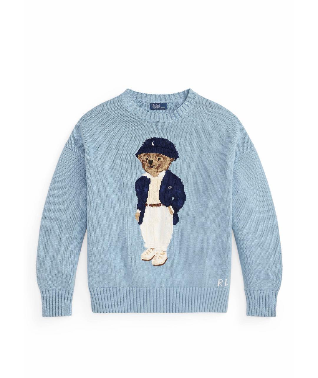 POLO RALPH LAUREN Голубой хлопковый джемпер / свитер, фото 1