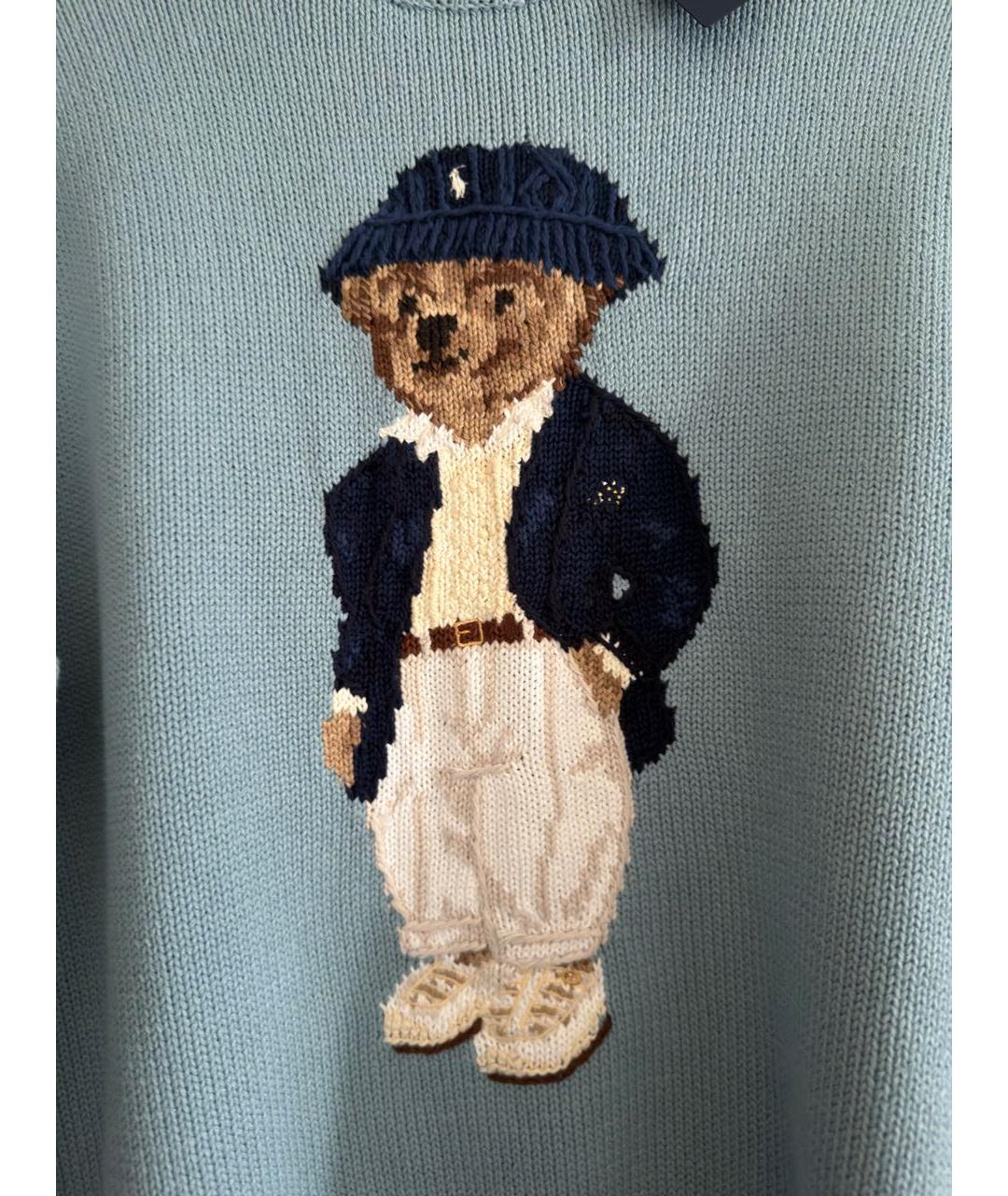 POLO RALPH LAUREN Голубой хлопковый джемпер / свитер, фото 3