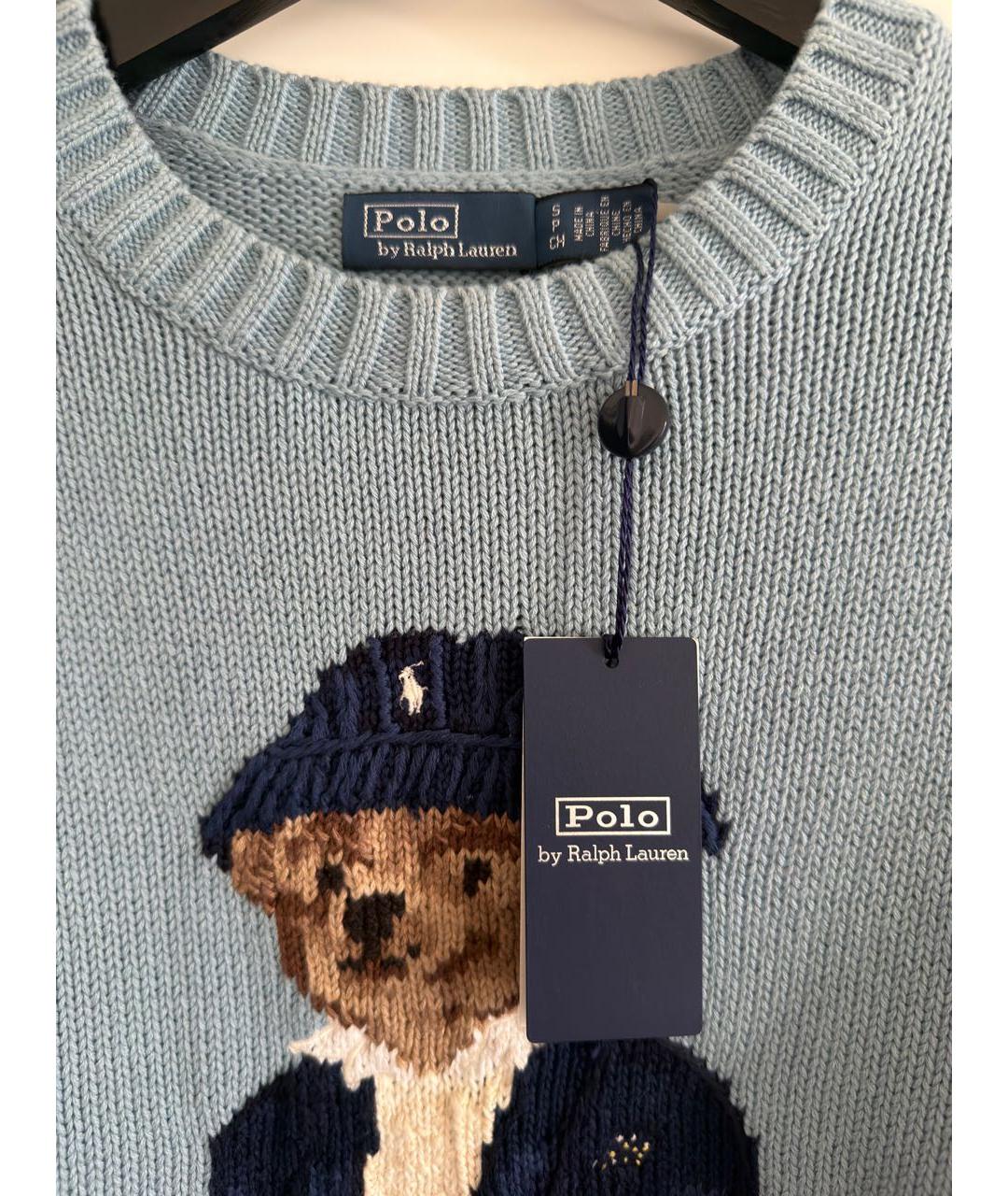 POLO RALPH LAUREN Голубой хлопковый джемпер / свитер, фото 4