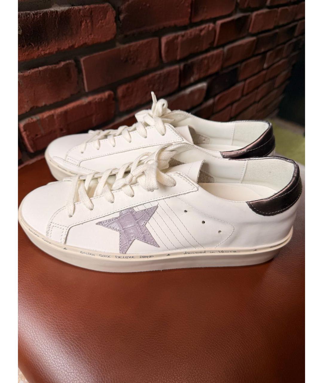 GOLDEN GOOSE Белые кожаные кеды, фото 6