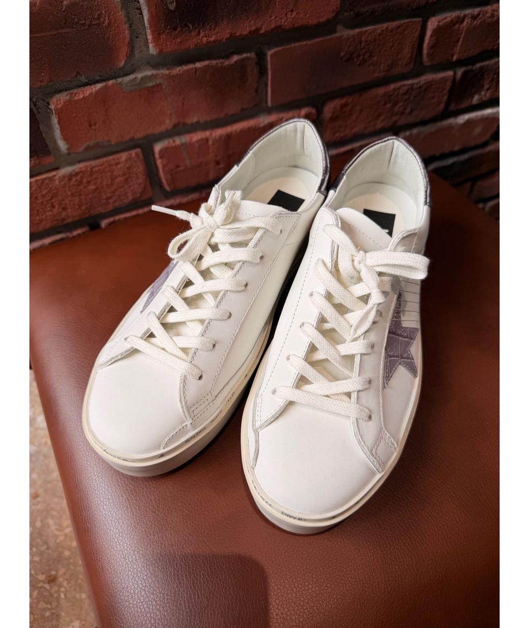 GOLDEN GOOSE Белые кожаные кеды, фото 2