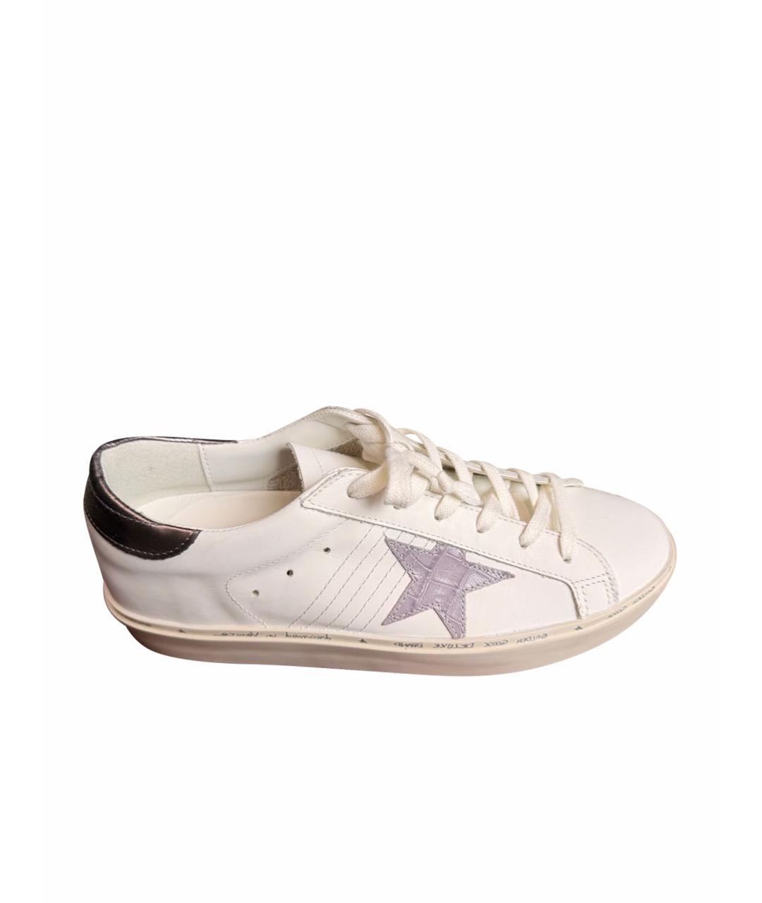GOLDEN GOOSE Белые кожаные кеды, фото 1