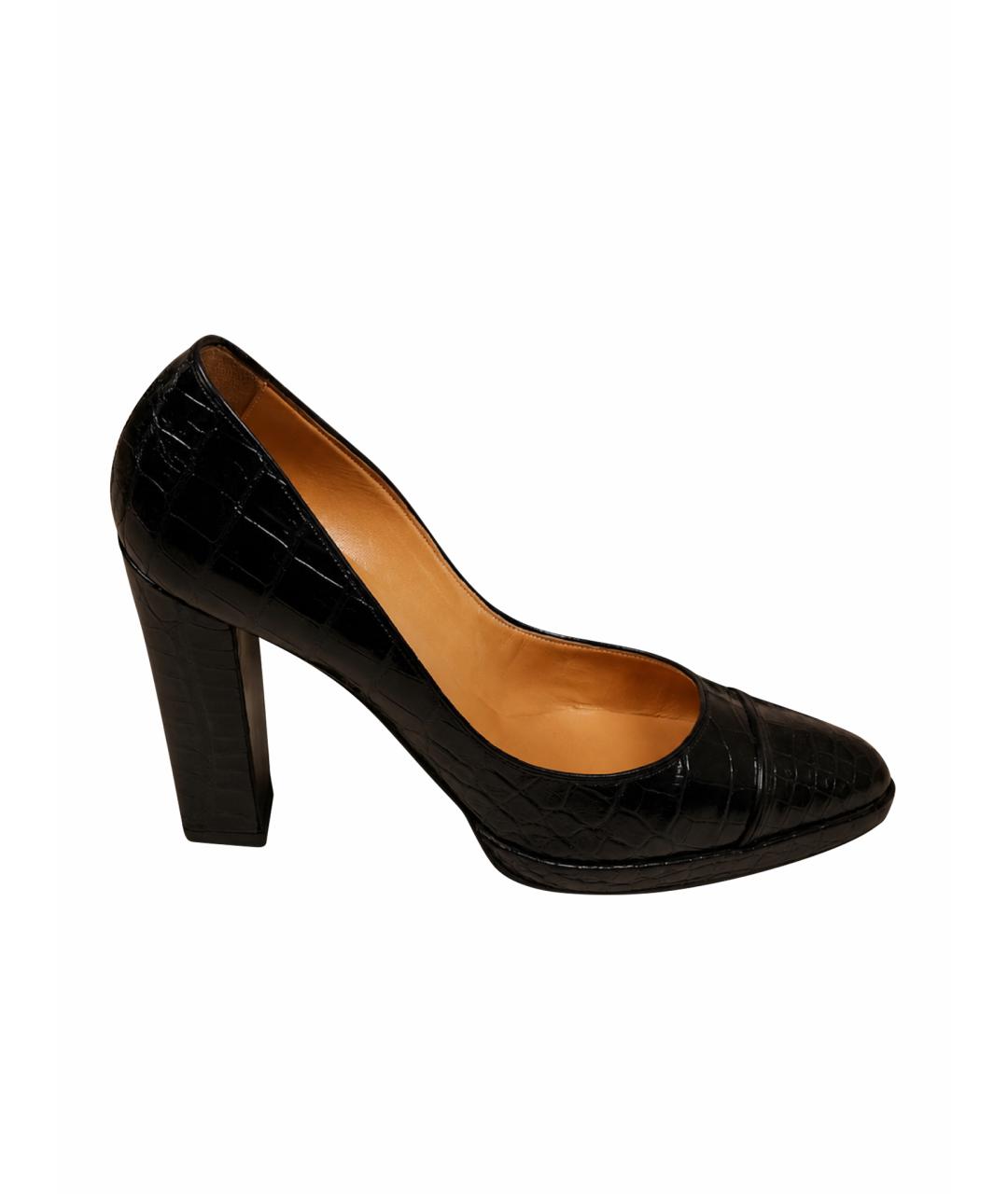HERMES Черные туфли из экзотической кожи, фото 10