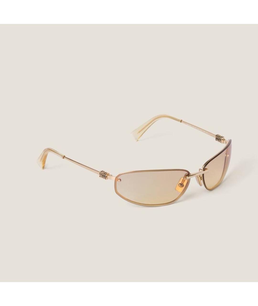 MIU MIU Золотые солнцезащитные очки, фото 8