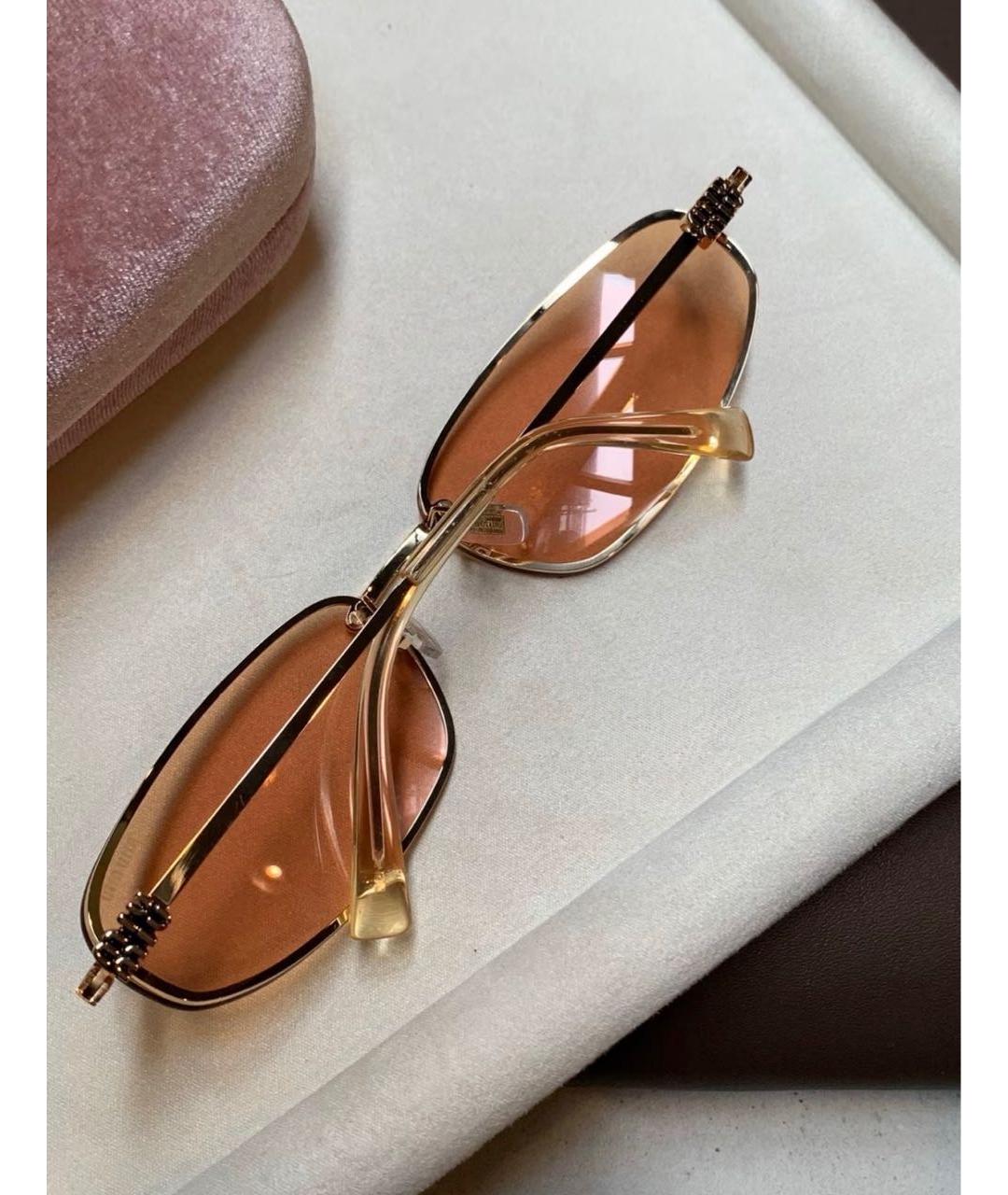 MIU MIU Золотые солнцезащитные очки, фото 6