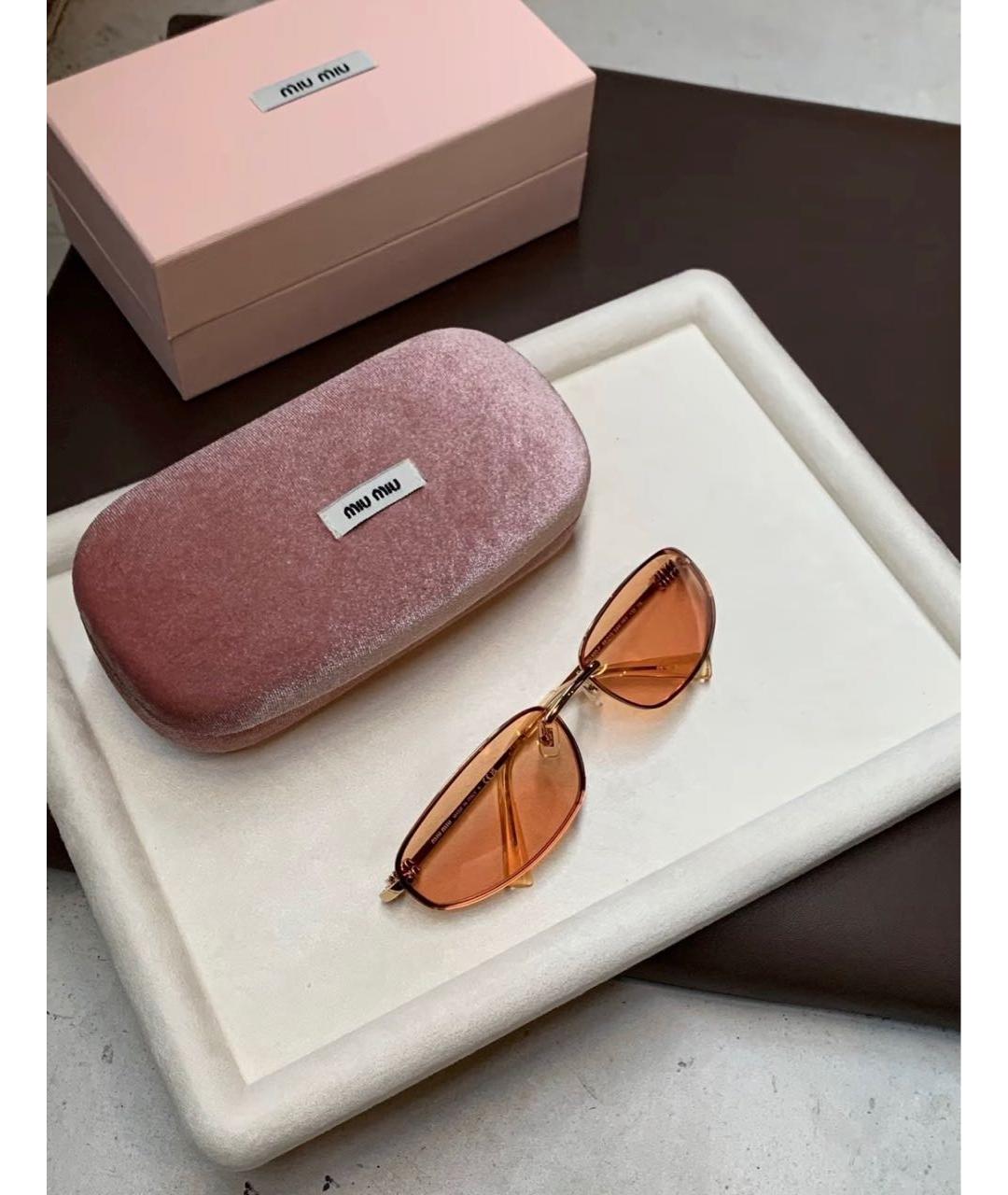 MIU MIU Золотые солнцезащитные очки, фото 5